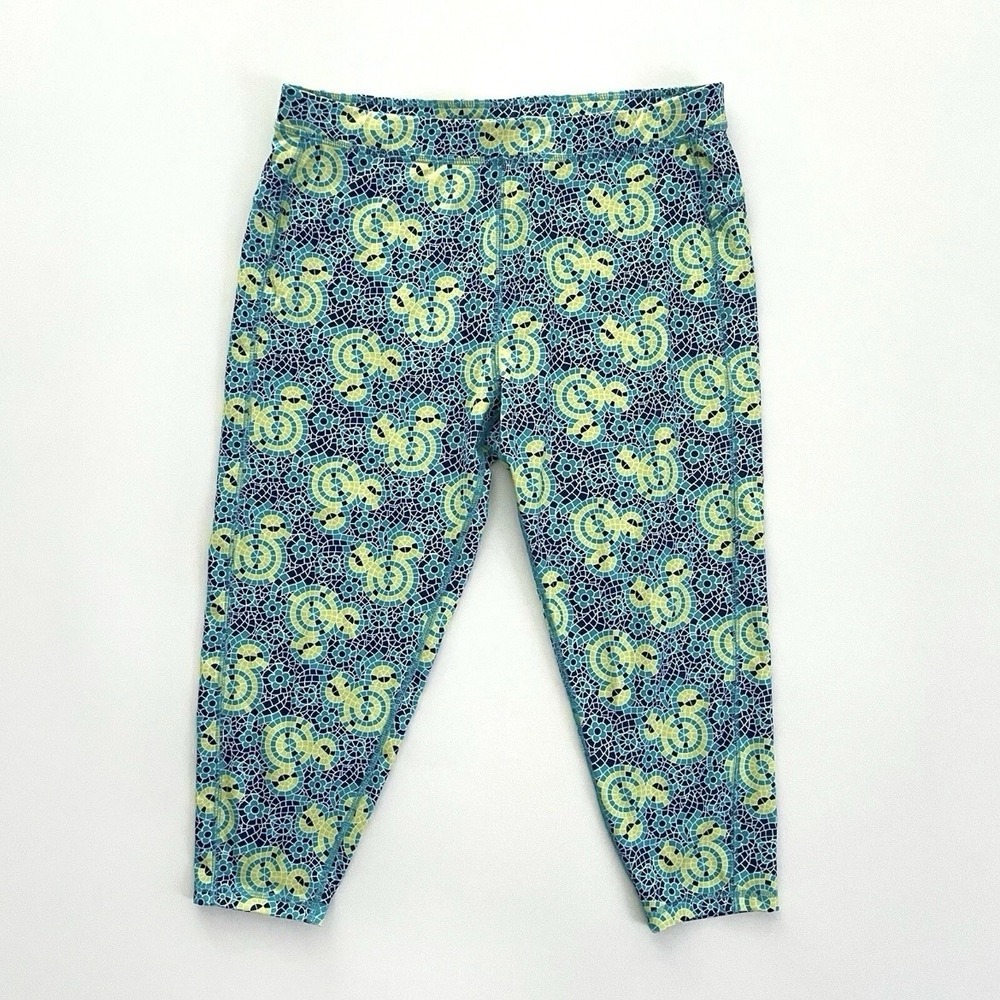Disney Parks Women's Large Multicolor Mickey Mouse Print Cropped Leggings Pants